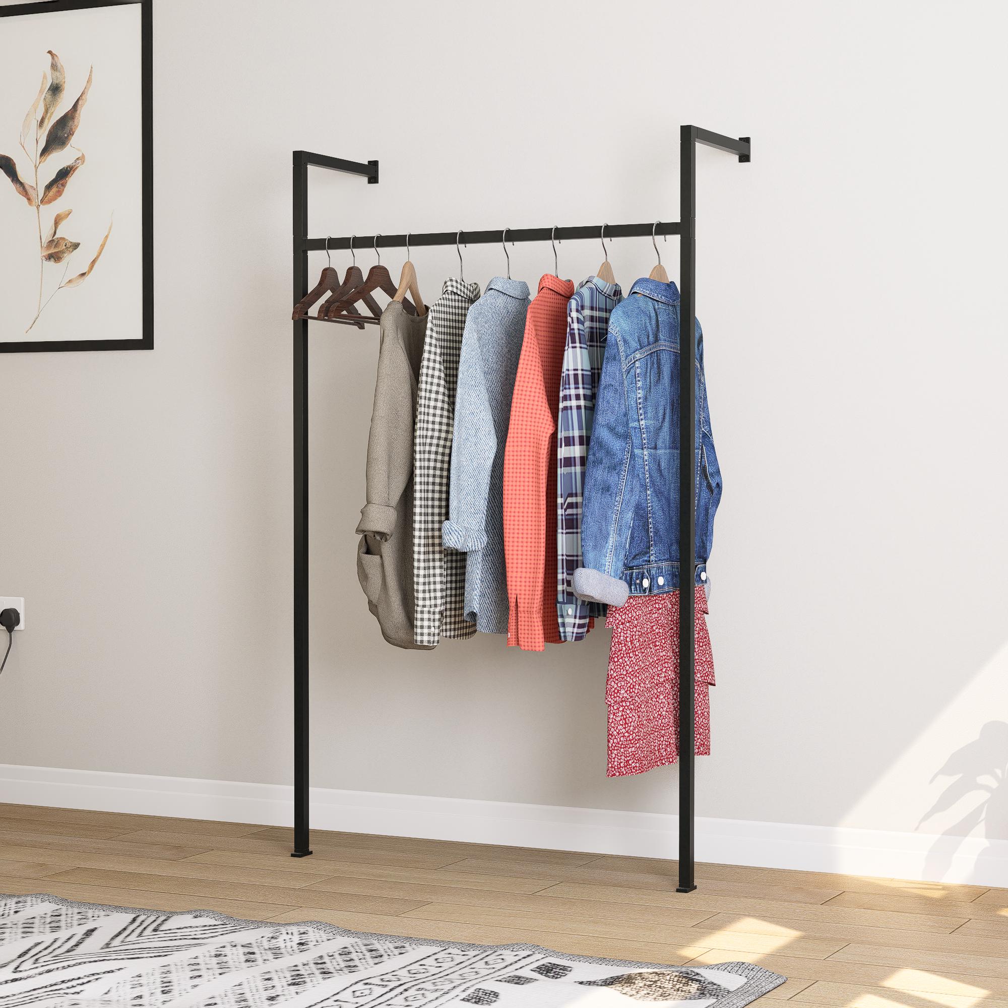 Detachable Wall-Mounted Clothing Rack – Flat Pack