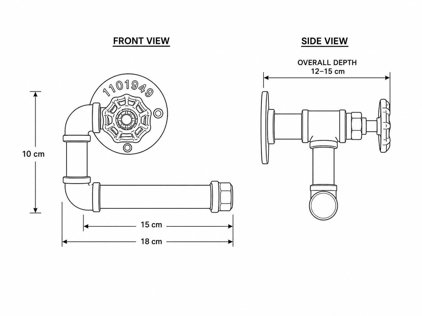 Industrial Cast Iron Pipe Toilet Paper Holder – RollDock