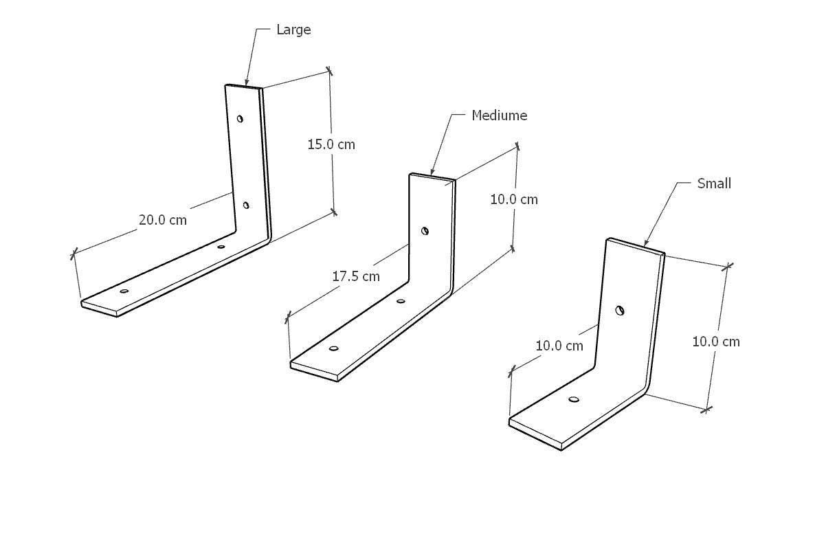 Pair of Heavy Duty Steel Shelf Brackets
