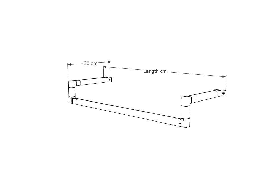 Wall Mounted Clothes Rack with Shelf