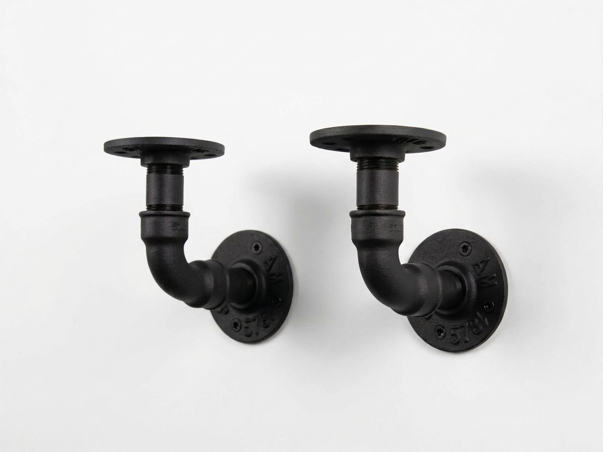 Pair Industrial Pipe Shelf brackets Industrial Decor UK made, Made to order Multi color