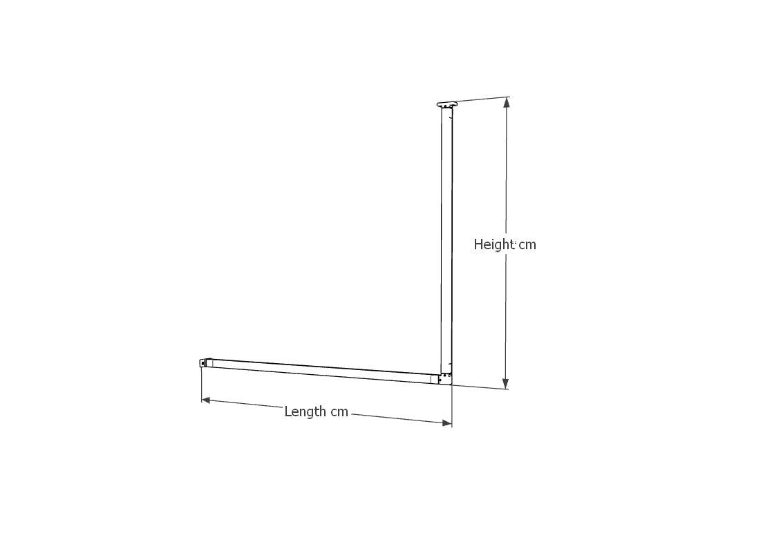 L-Shaped Corner Clothes Rail Wall-Mounted Industrial Hanger Black Steampunk Clothes Rack Organizer
