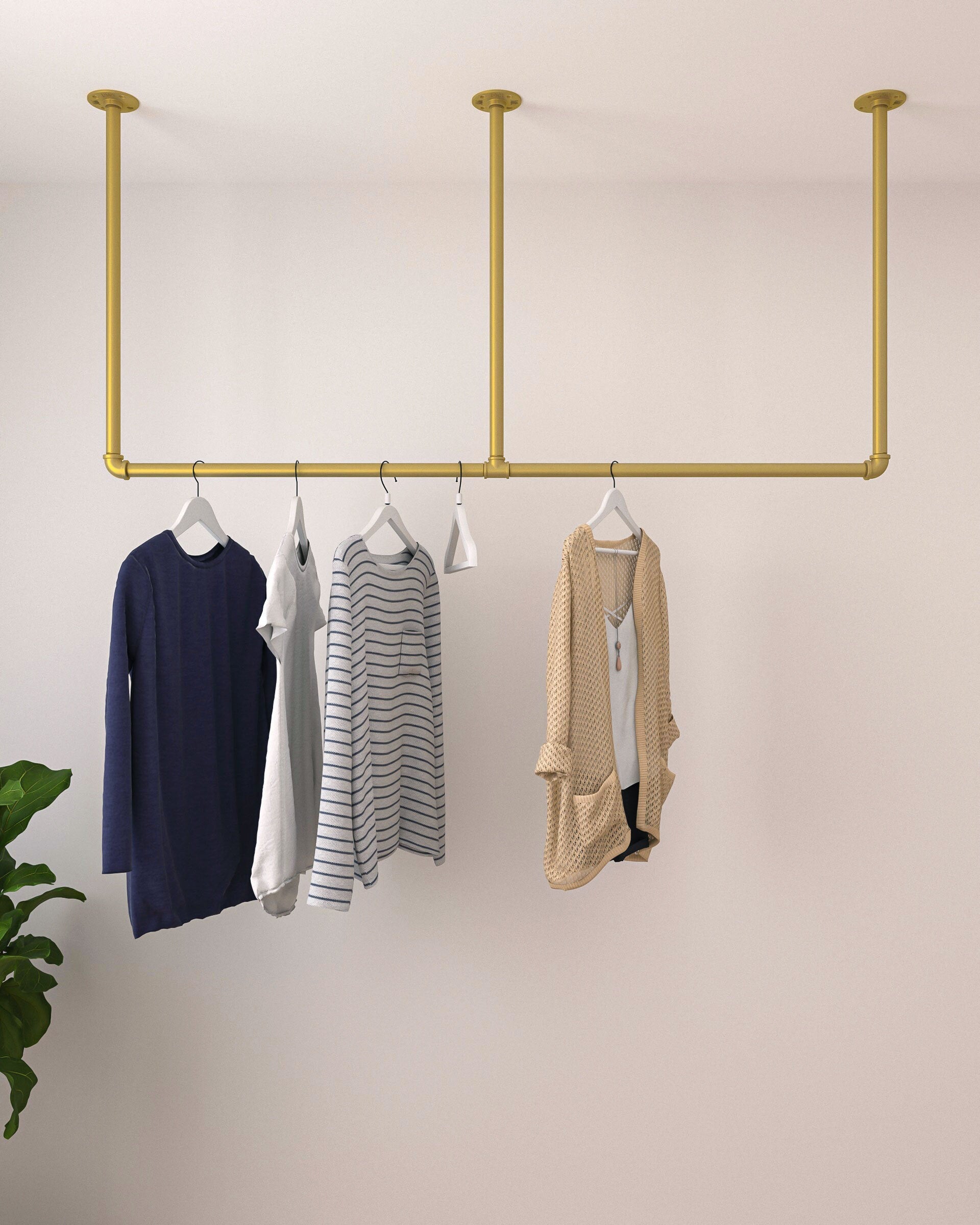 Heavy Duty Minimalist Ceiling Clothes Rack