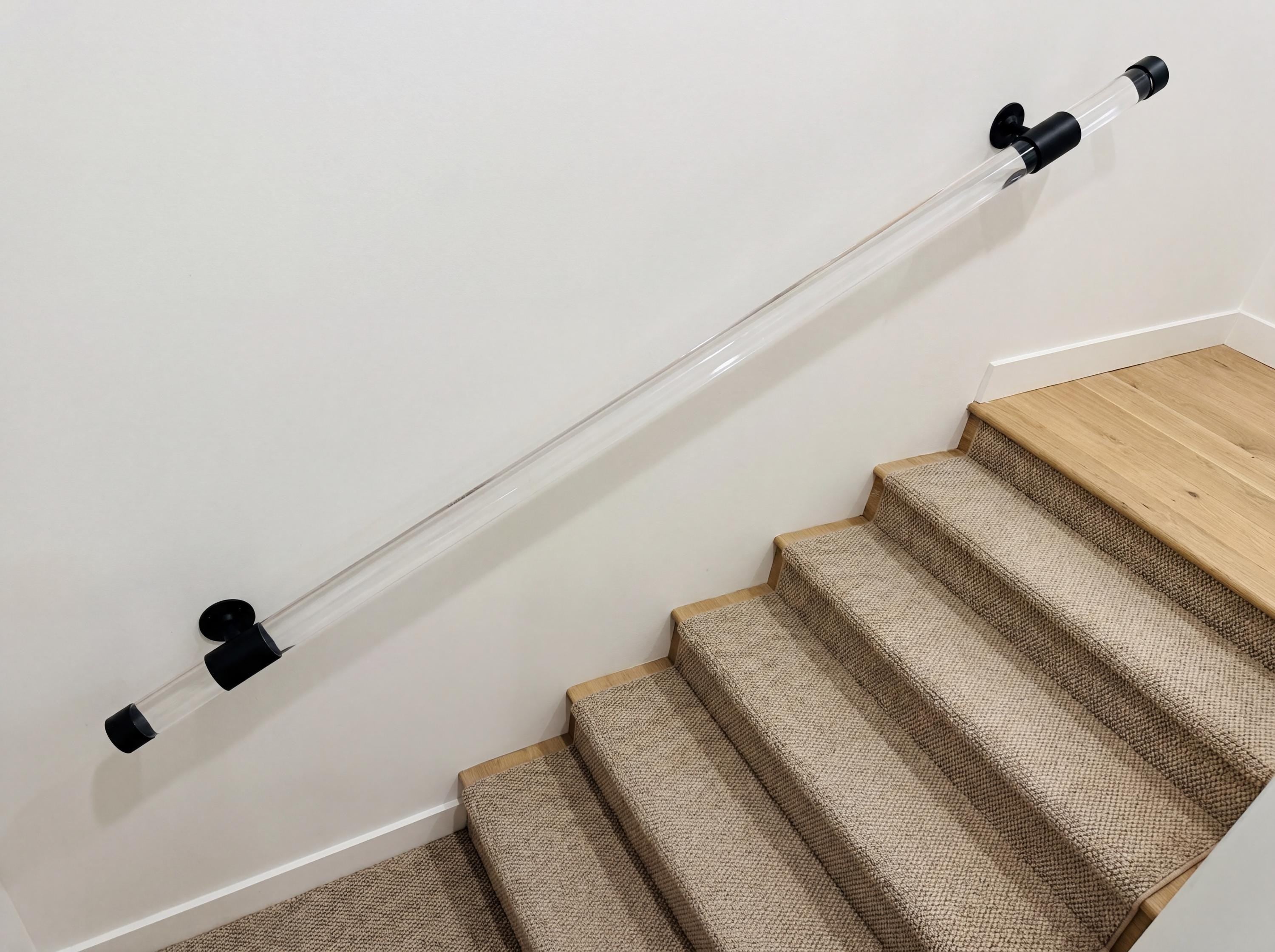 Custom Lucite Handrail Kit – Clear Acrylic Stair Rail
