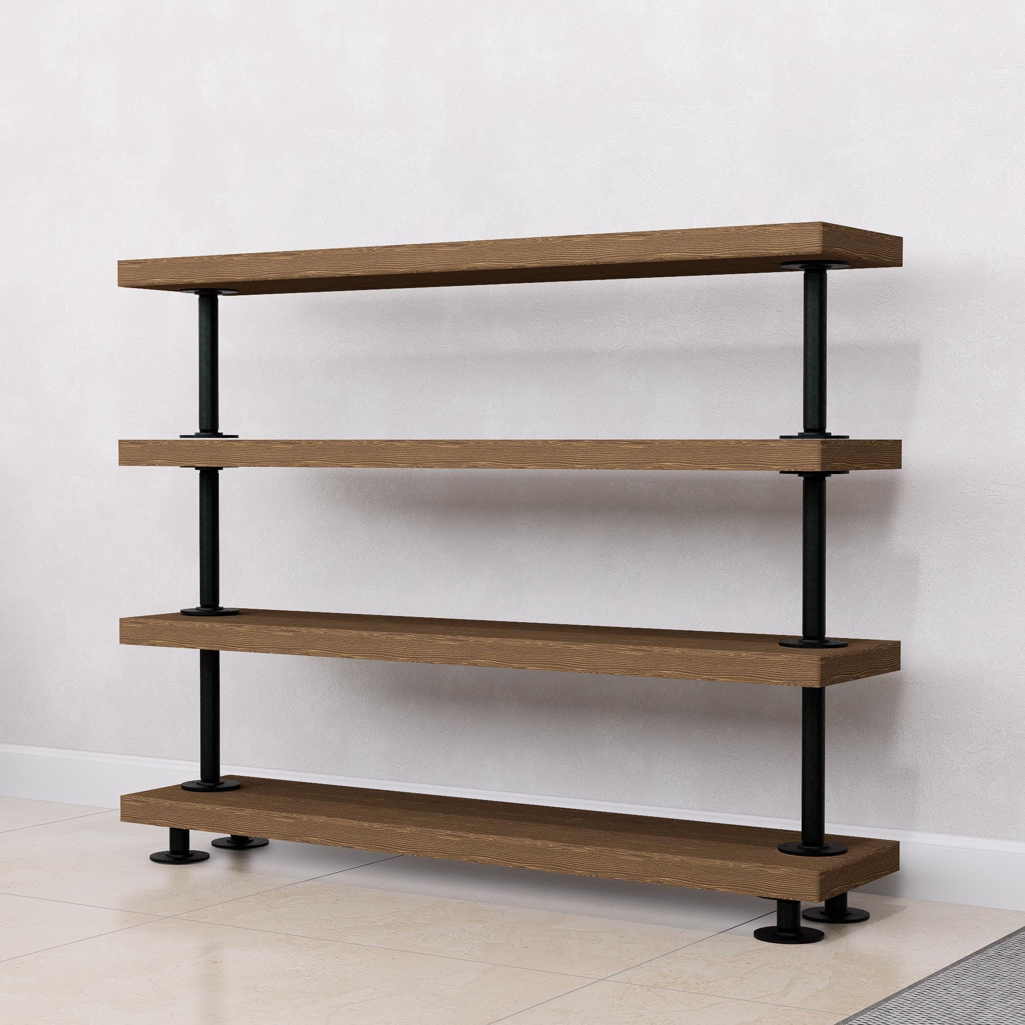 Rustic Tiered Shoe Rack with Wooden Shelves
