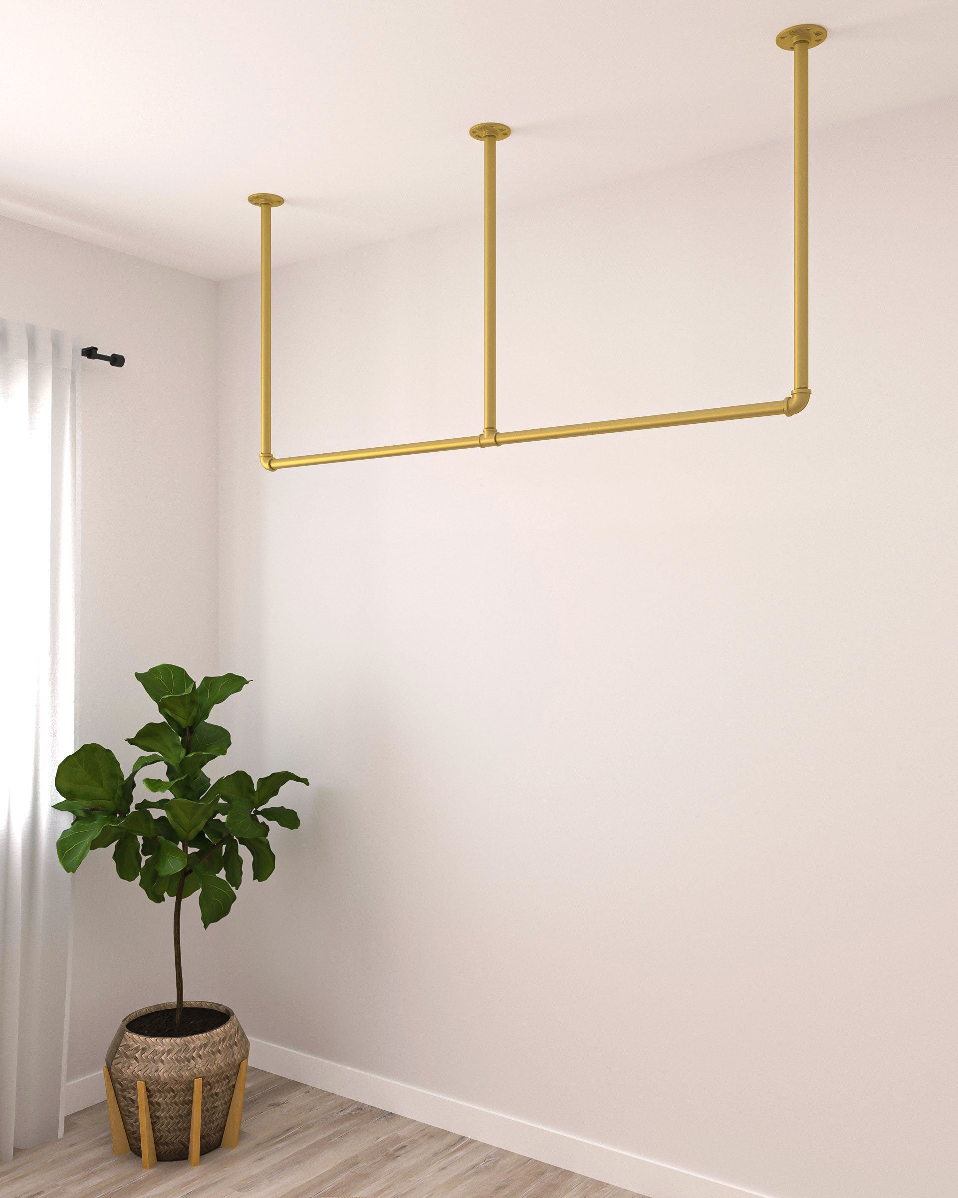Heavy Duty Minimalist Ceiling Clothes Rack