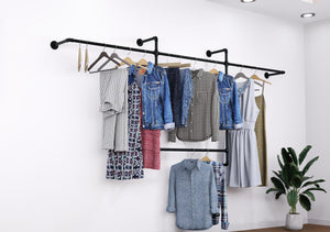 Open Wardrobe Industrial Pipe Clothing Rack