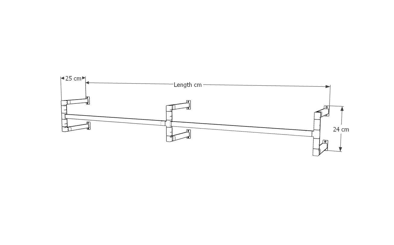 Minimalist Double Clothes Rail – Wall Mounted