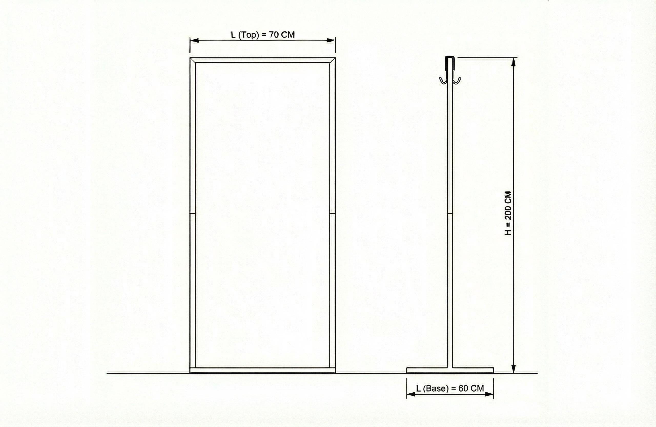 Minimalist Metal Clothing Rack, 200cm Tall Industrial Garment Stand