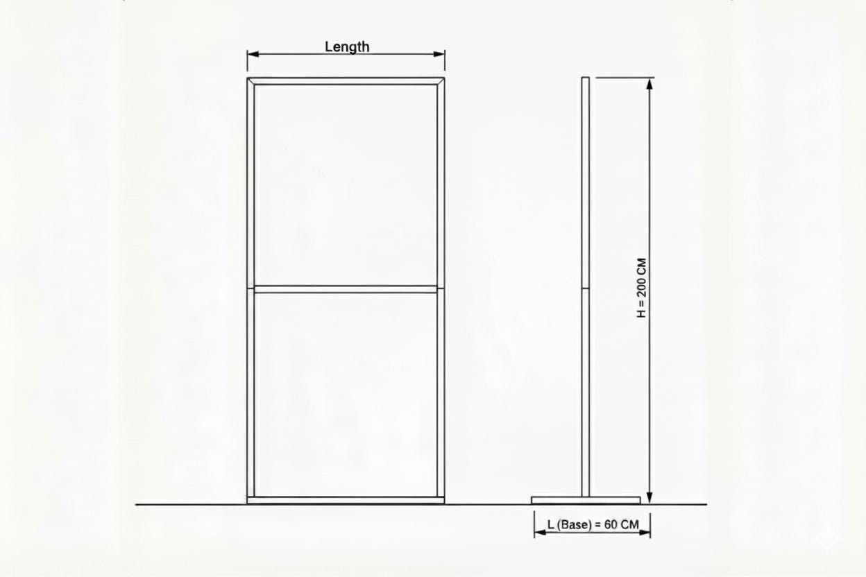 Minimalist Double Rail Clothing Rack – 200cm Steel