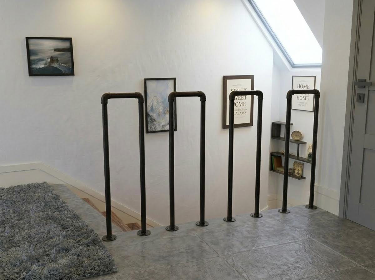 Stair Handrail: Matte Black Grab Bar