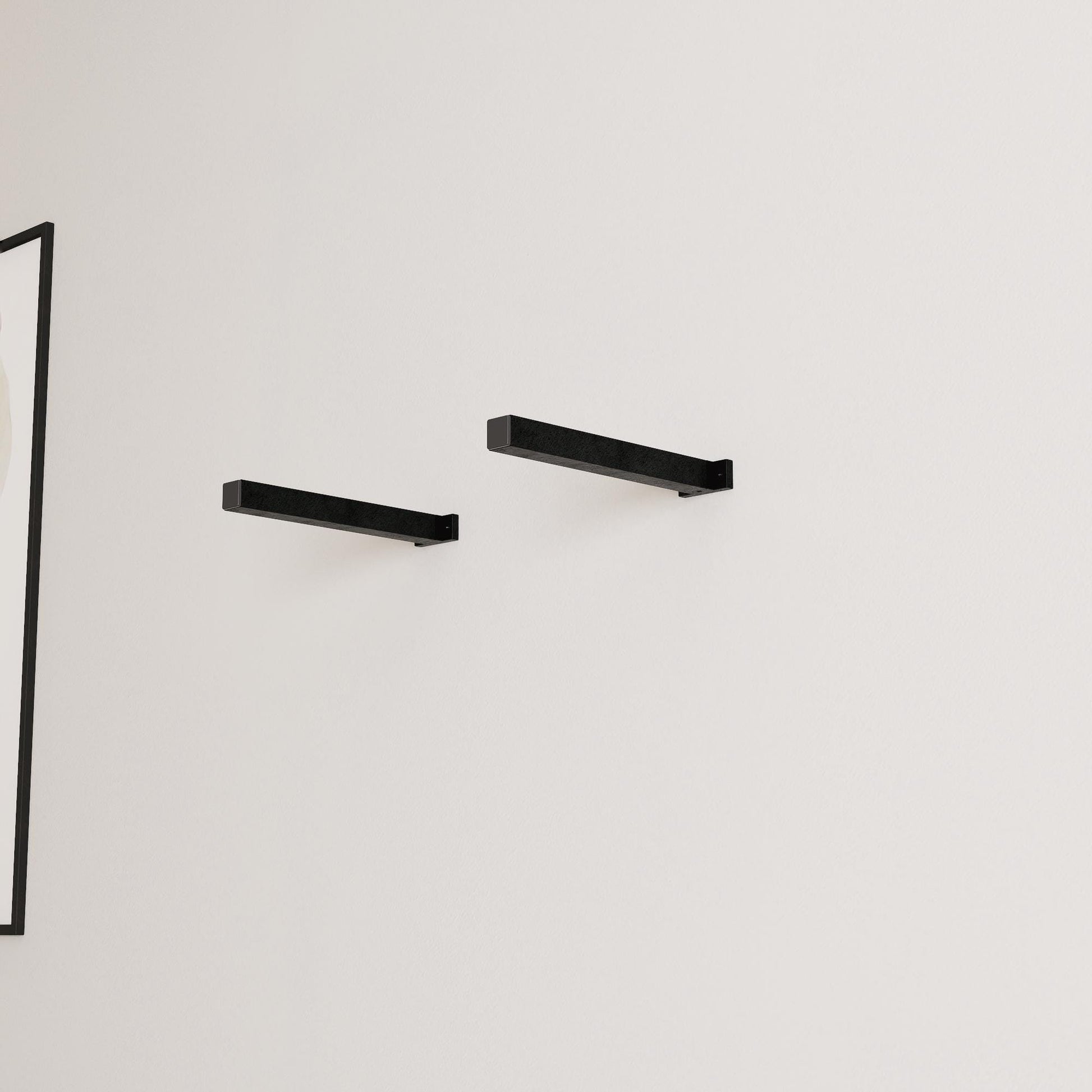 Minimalist Shelf Brackets – 2 Square Steel Piping Brackets – Industrial Wall Mount – Heavy-Duty Shelf Support - Shelf Not Included