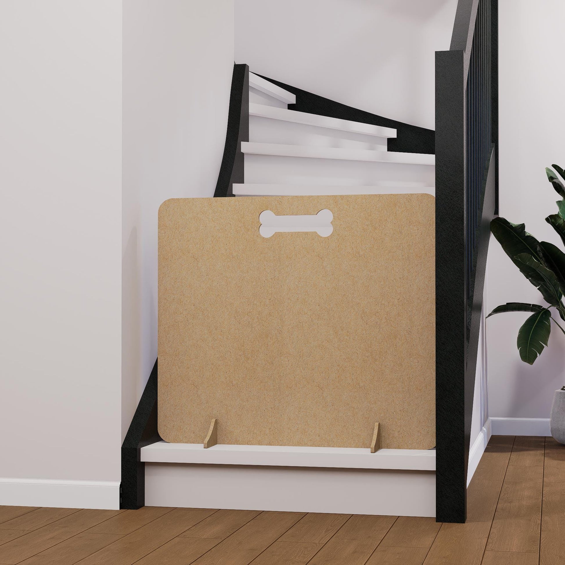 a cardboard board with a dog bone on it