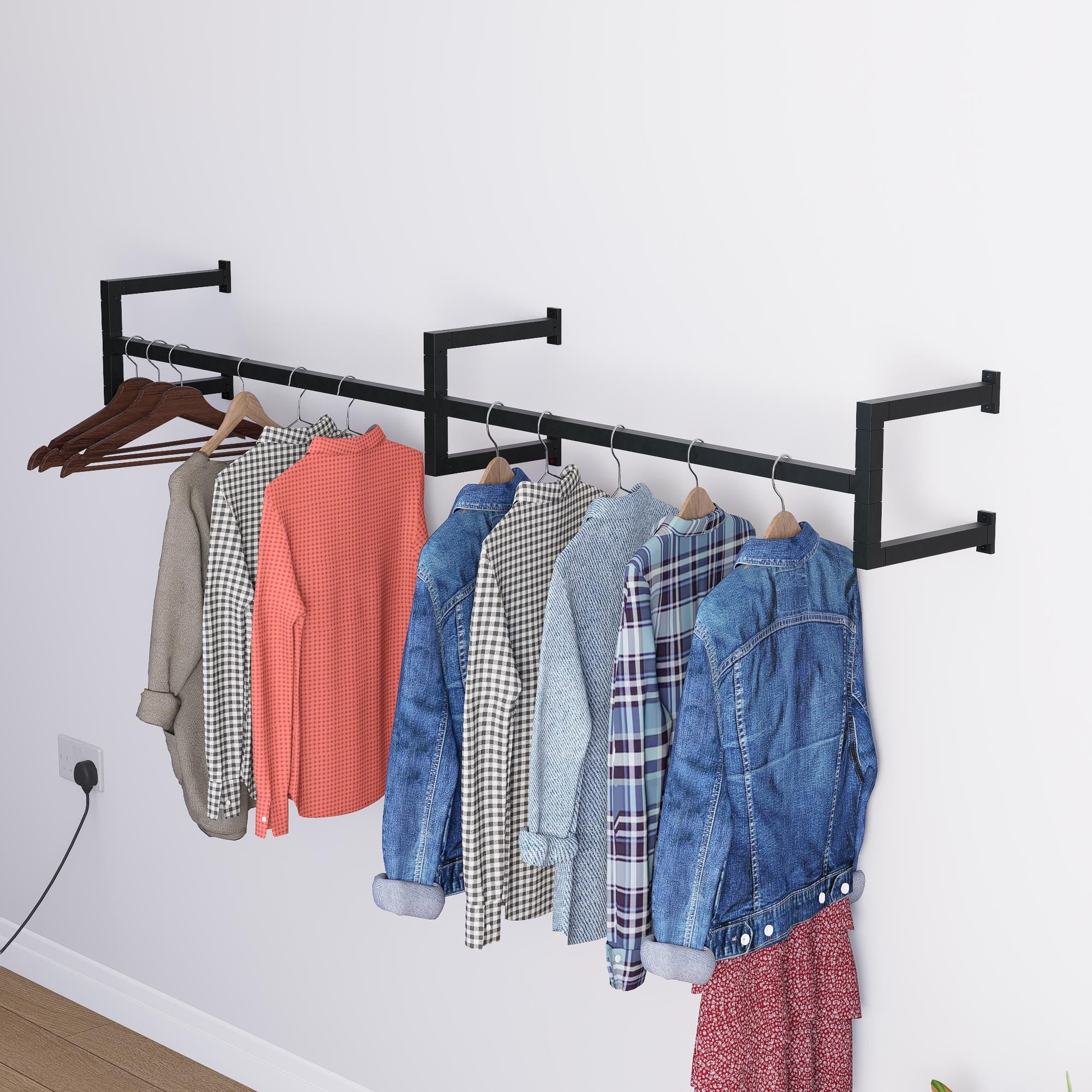 Minimalist Double Clothes Rail – Wall Mounted
