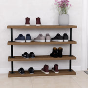 Industrial Pipe Shoe Rack – Tiered Metal & Wood