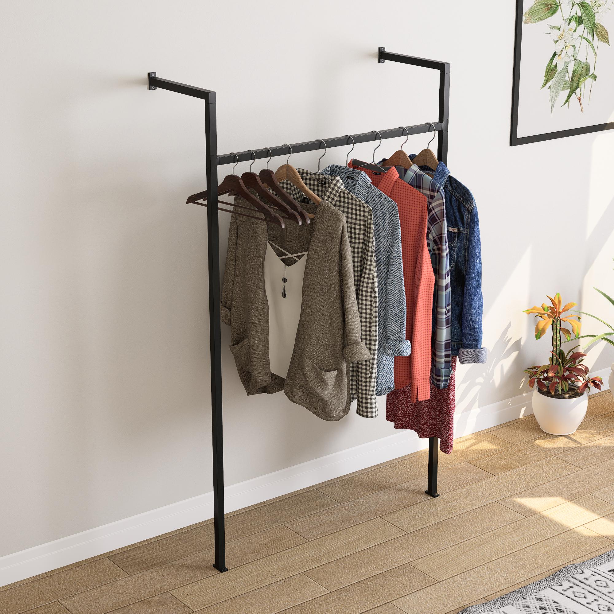 Detachable Wall-Mounted Clothing Rack – Flat Pack