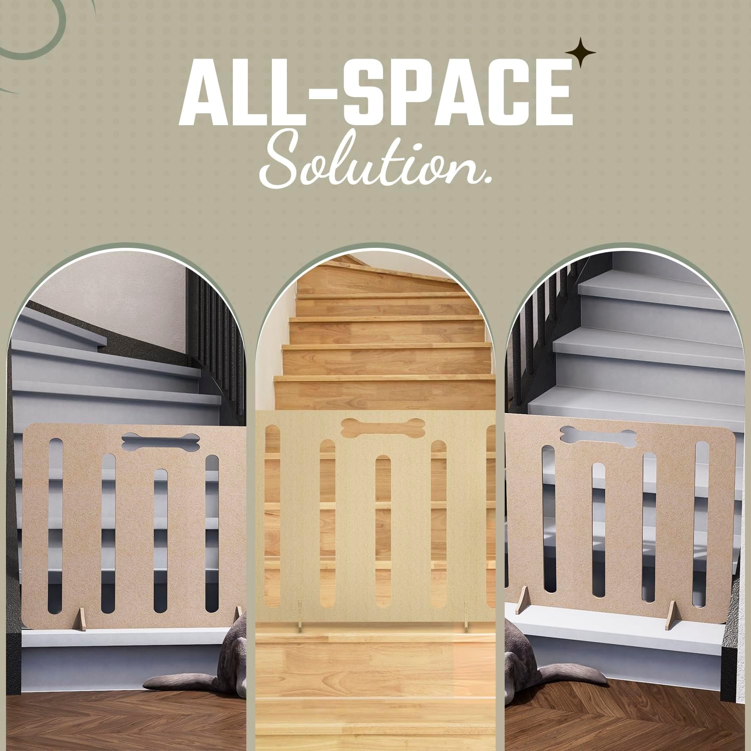 Freestanding Wooden Dog Stopper Barrier