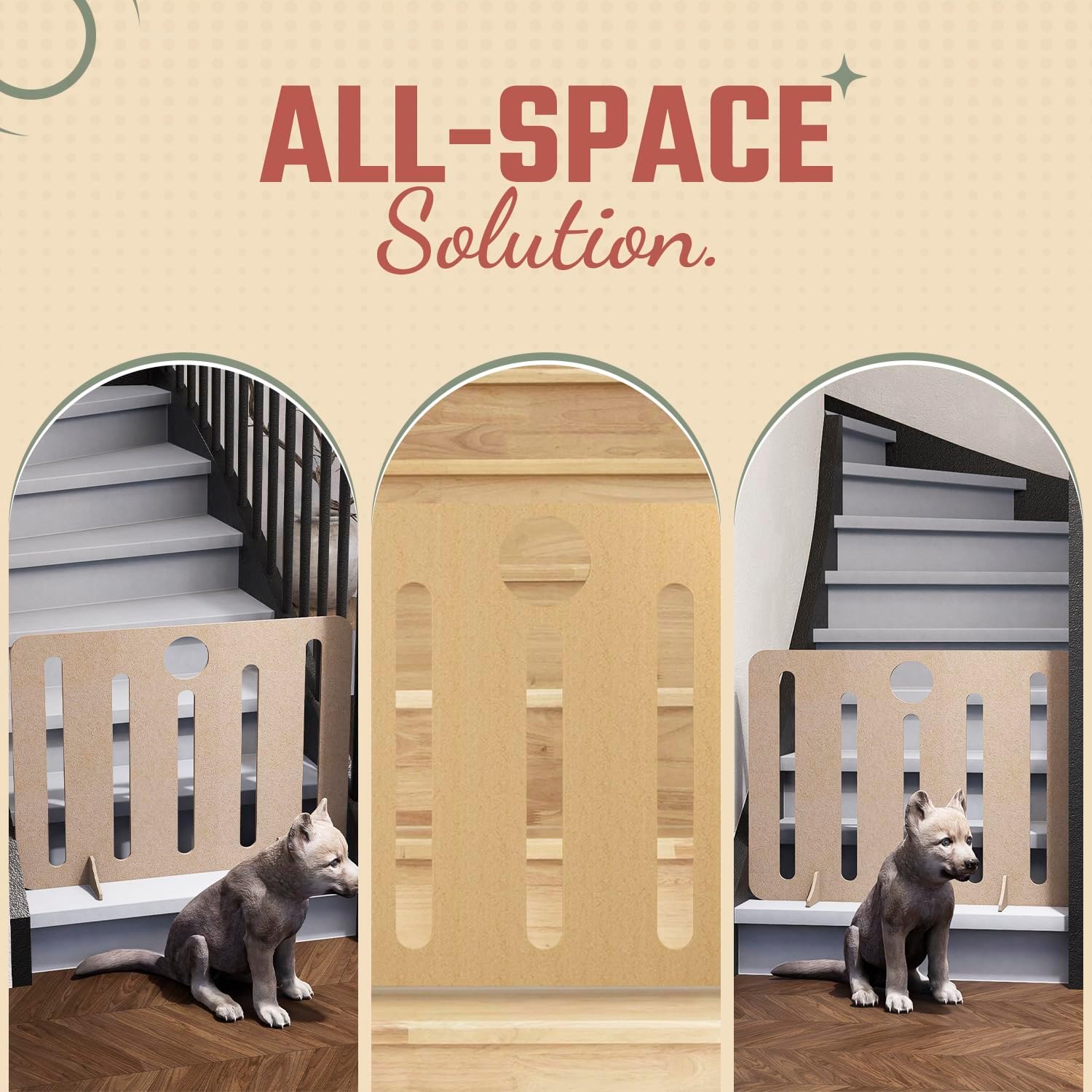 Freestanding Wooden Dog Stopper Barrier