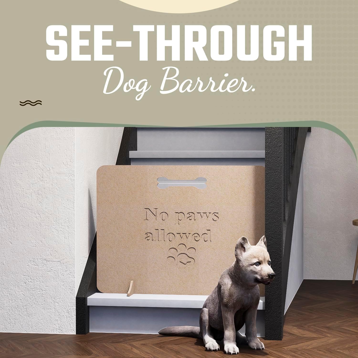 Freestanding Wooden Dog Stopper Barrier