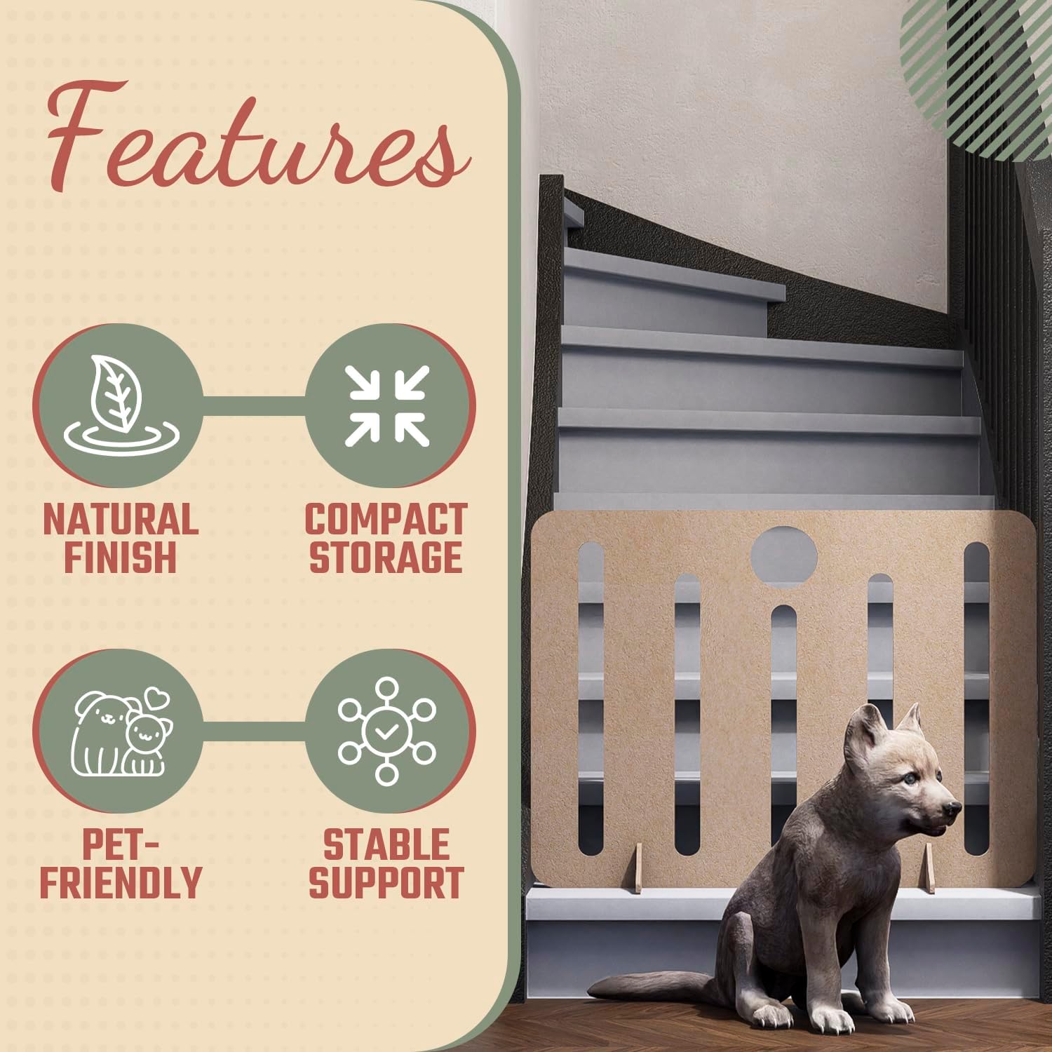 Freestanding Wooden Dog Stopper Barrier