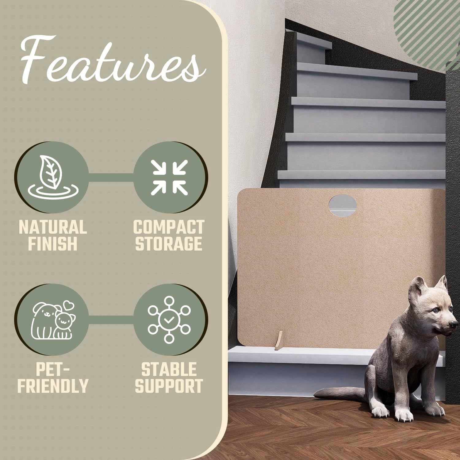 Freestanding Wooden Dog Stopper Barrier
