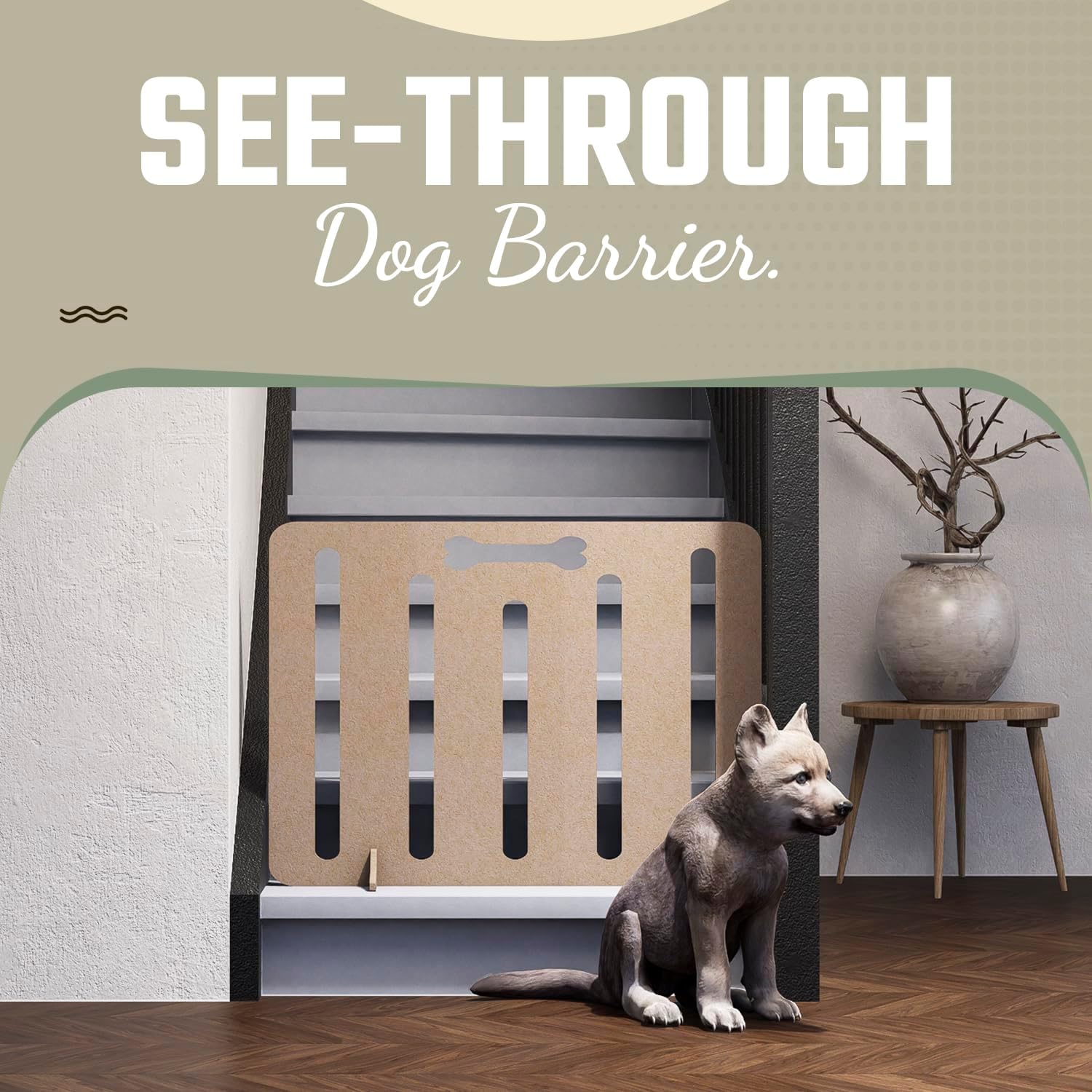 Freestanding Wooden Dog Stopper Barrier