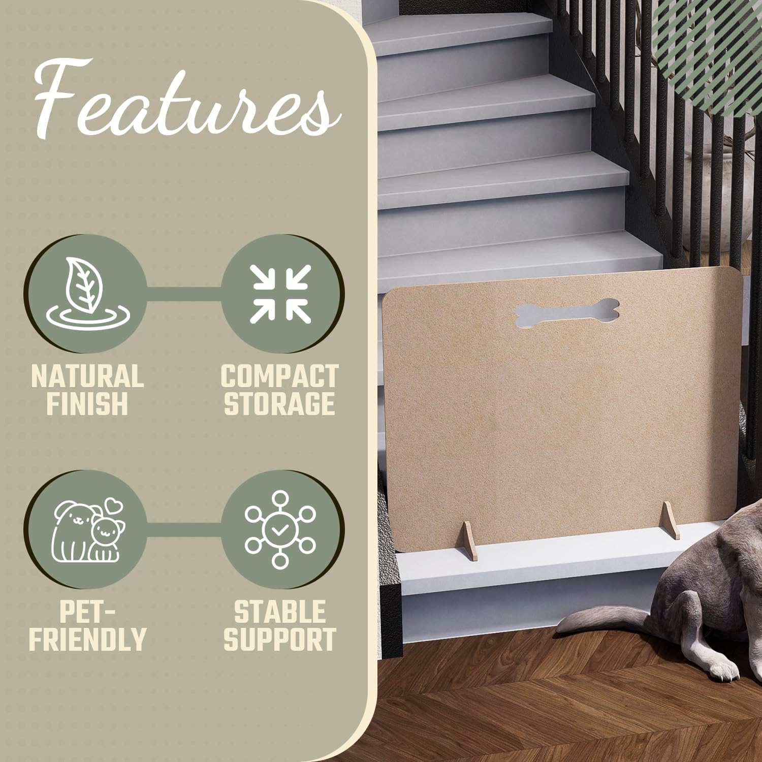 Freestanding Wooden Dog Stopper Barrier