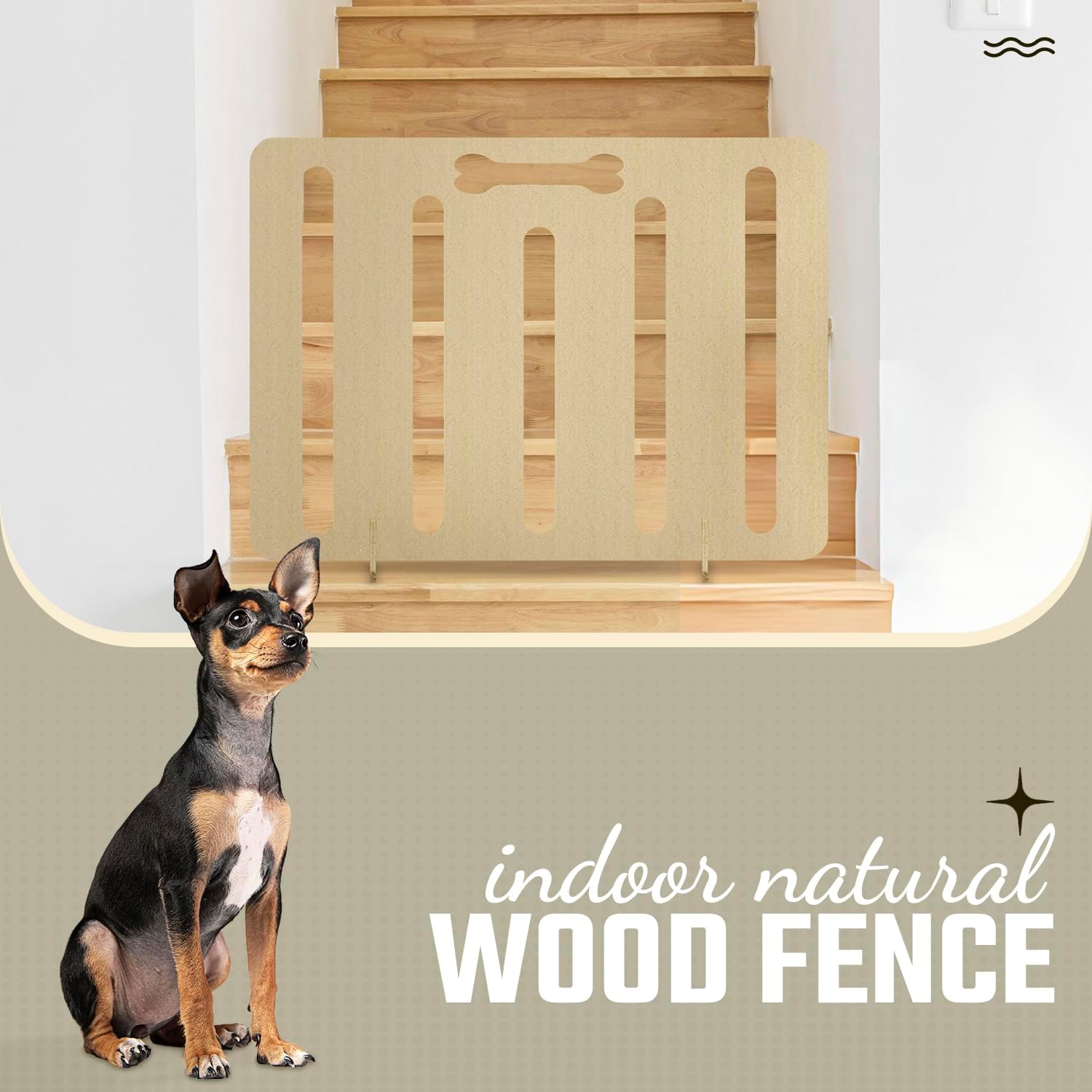 Freestanding Wooden Dog Stopper Barrier