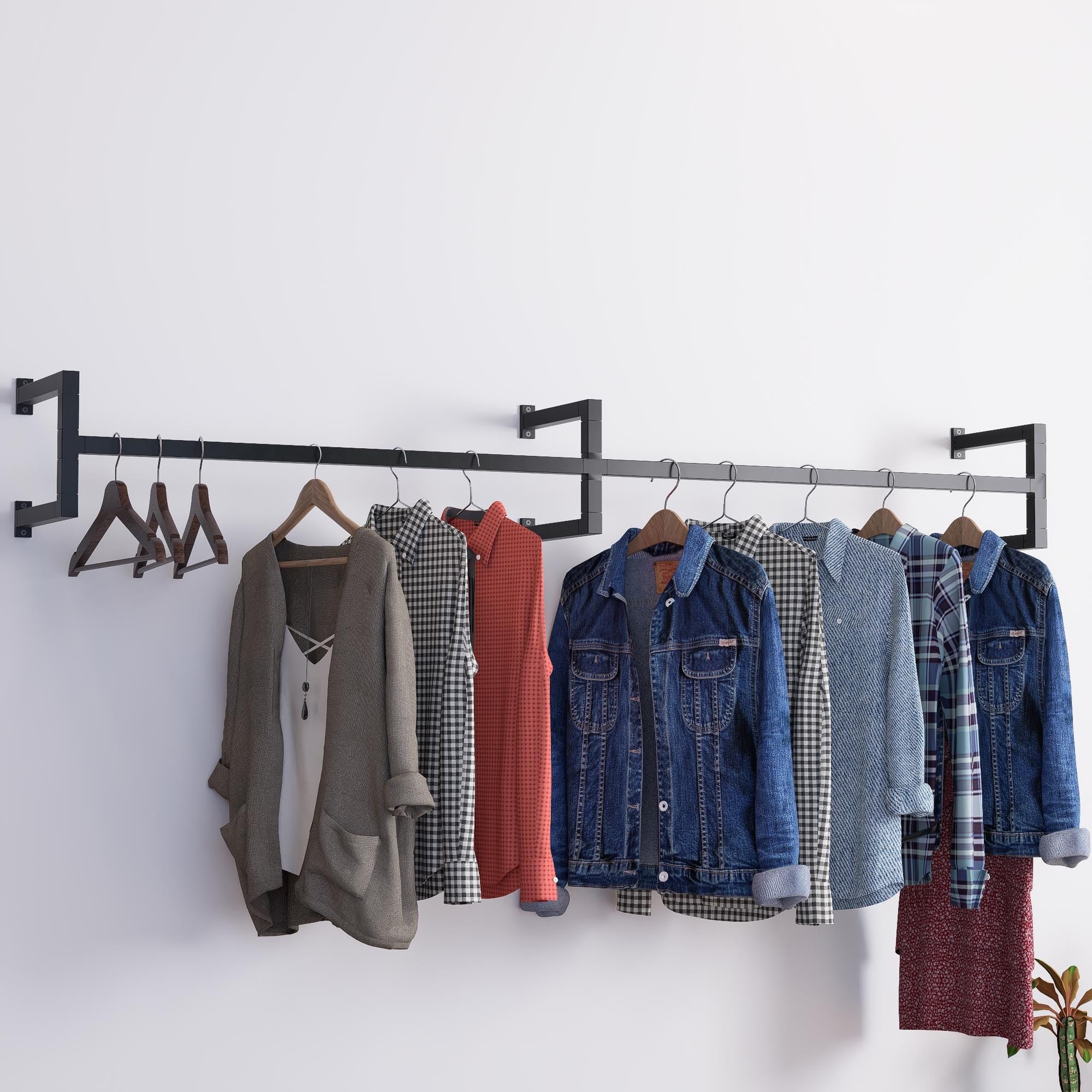 Minimalist Double Clothes Rail – Wall Mounted