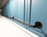 Customizable Black Steel Foot Rail: Vintage Bar, Kitchen Island