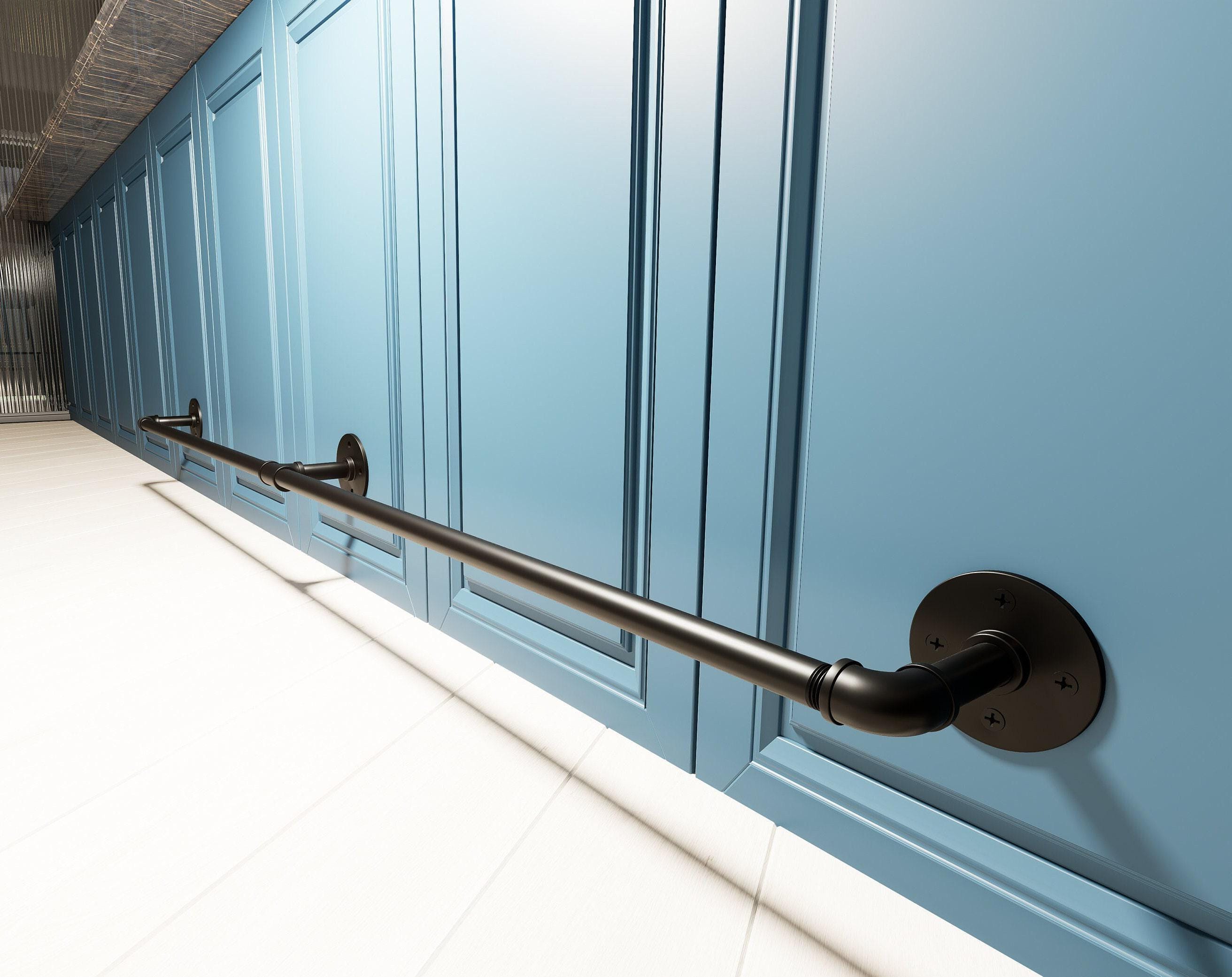 Customizable Black Steel Foot Rail: Vintage Bar, Kitchen Island