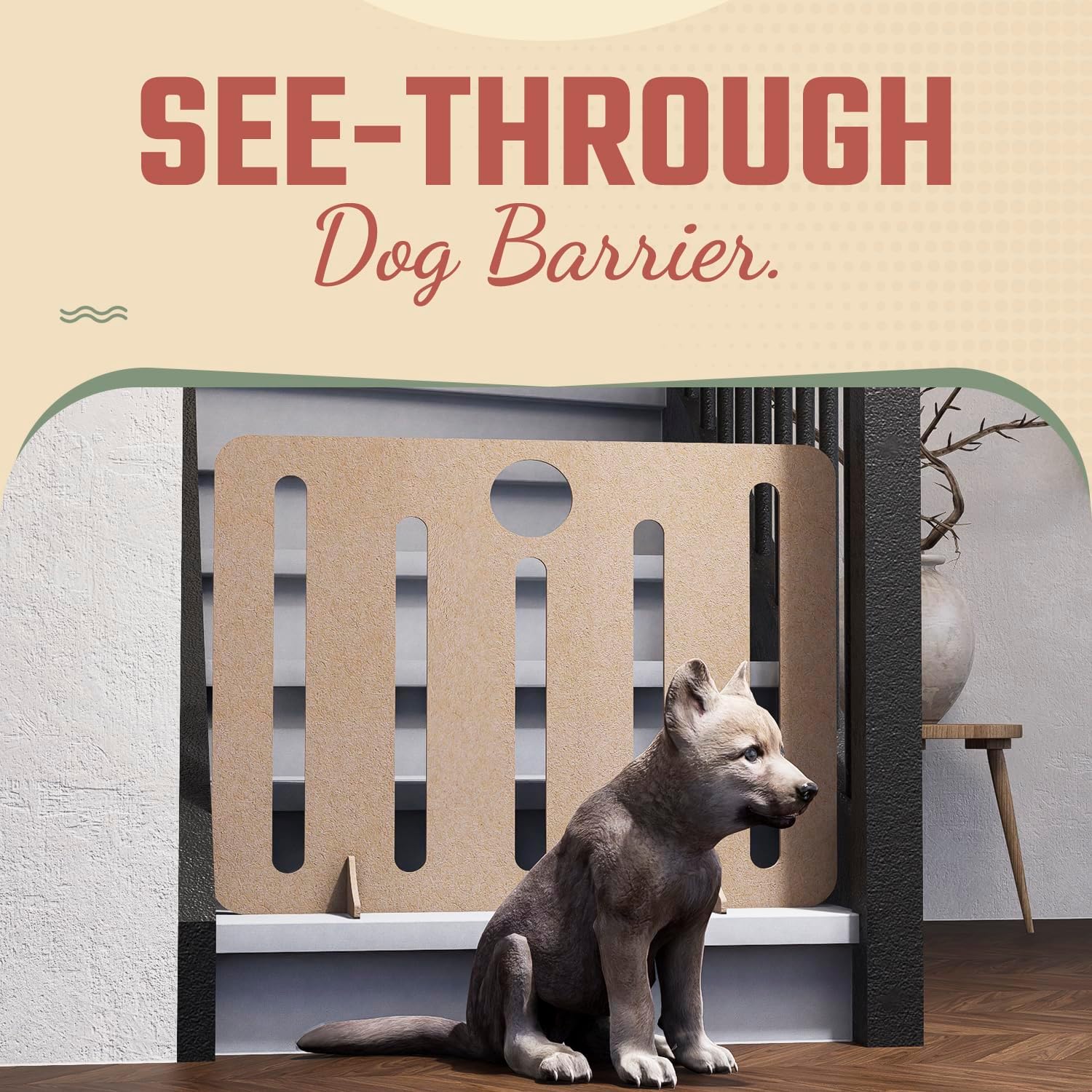 Freestanding Wooden Dog Stopper Barrier