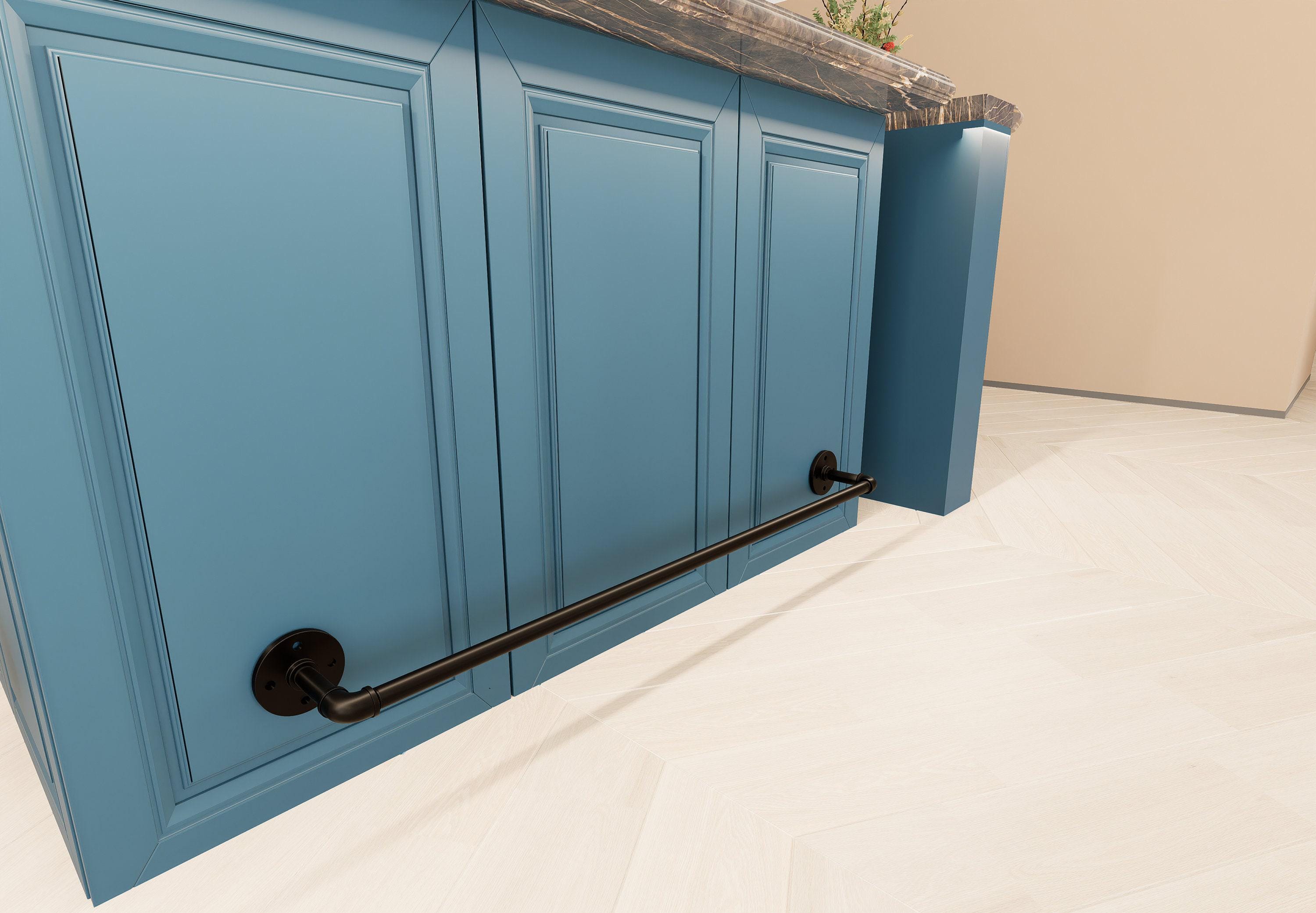 Customizable Black Steel Foot Rail: Vintage Bar, Kitchen Island