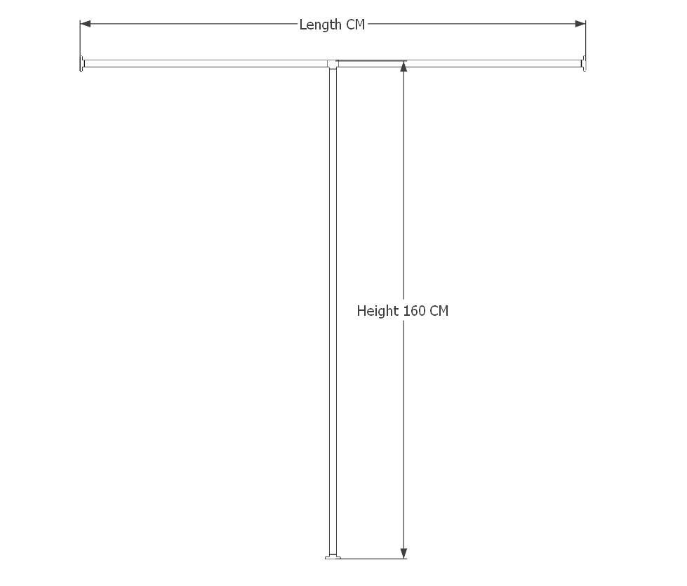 Wall to Wall Clothes Rack – Square Pipe Rail