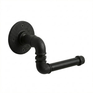 Industrial Black Cast Iron Pipe Wall-Mounted Toilet Paper Holder