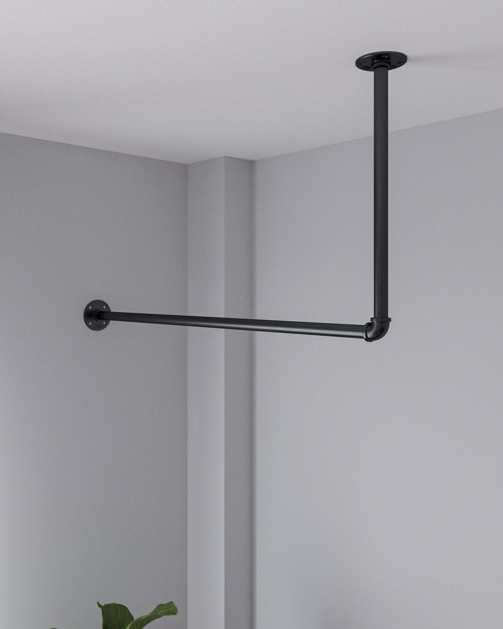 L-Shape Corner Clothes Rail – Steampunk Industrial