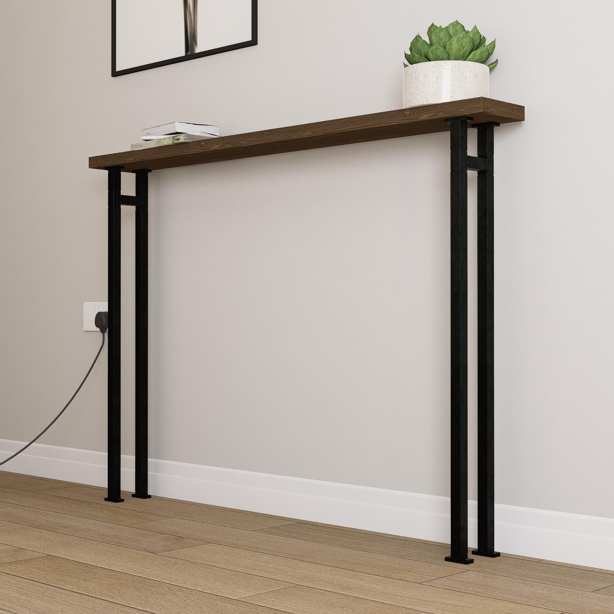 Slim Black Hallway Console Table – Handmade Wood