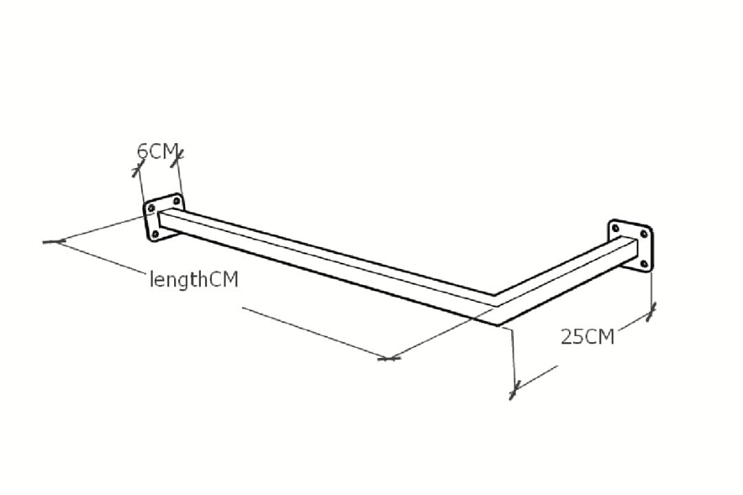 black square clothes rail