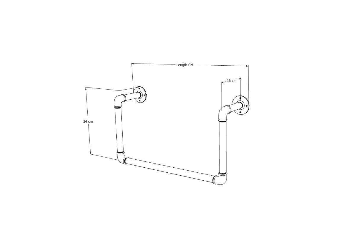 Wall Mounted Bookshelf - Pipe Design Custom Made