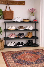 Industrial Pipe Shoe Rack – Rustic Tiered Organizer