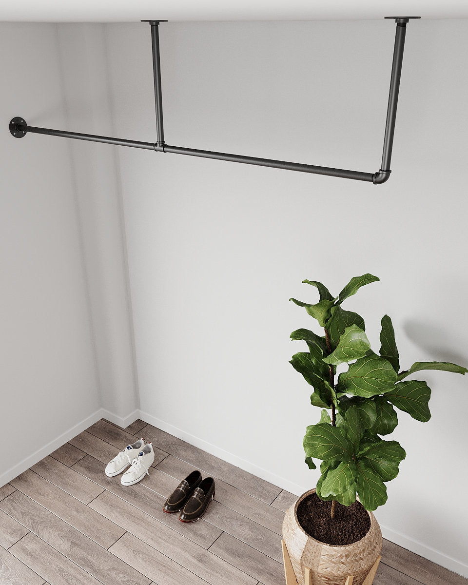 Minimalist Ceiling Mounted Clothes Rack