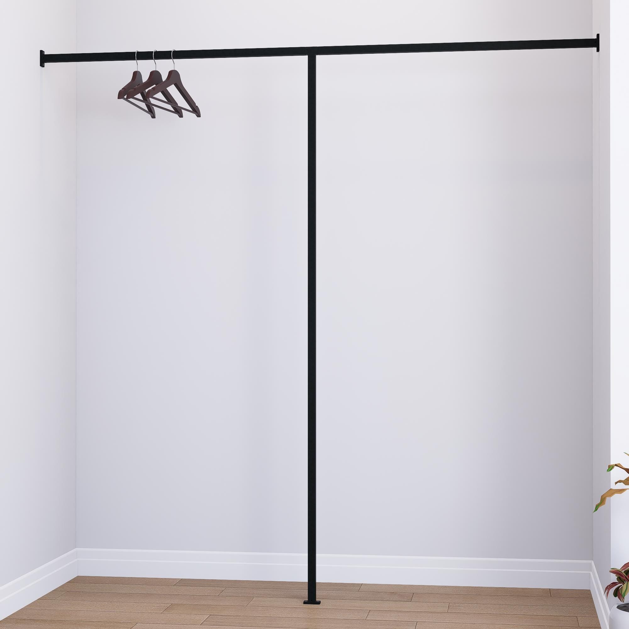 Wall to Wall Clothes Rack – Square Pipe Rail