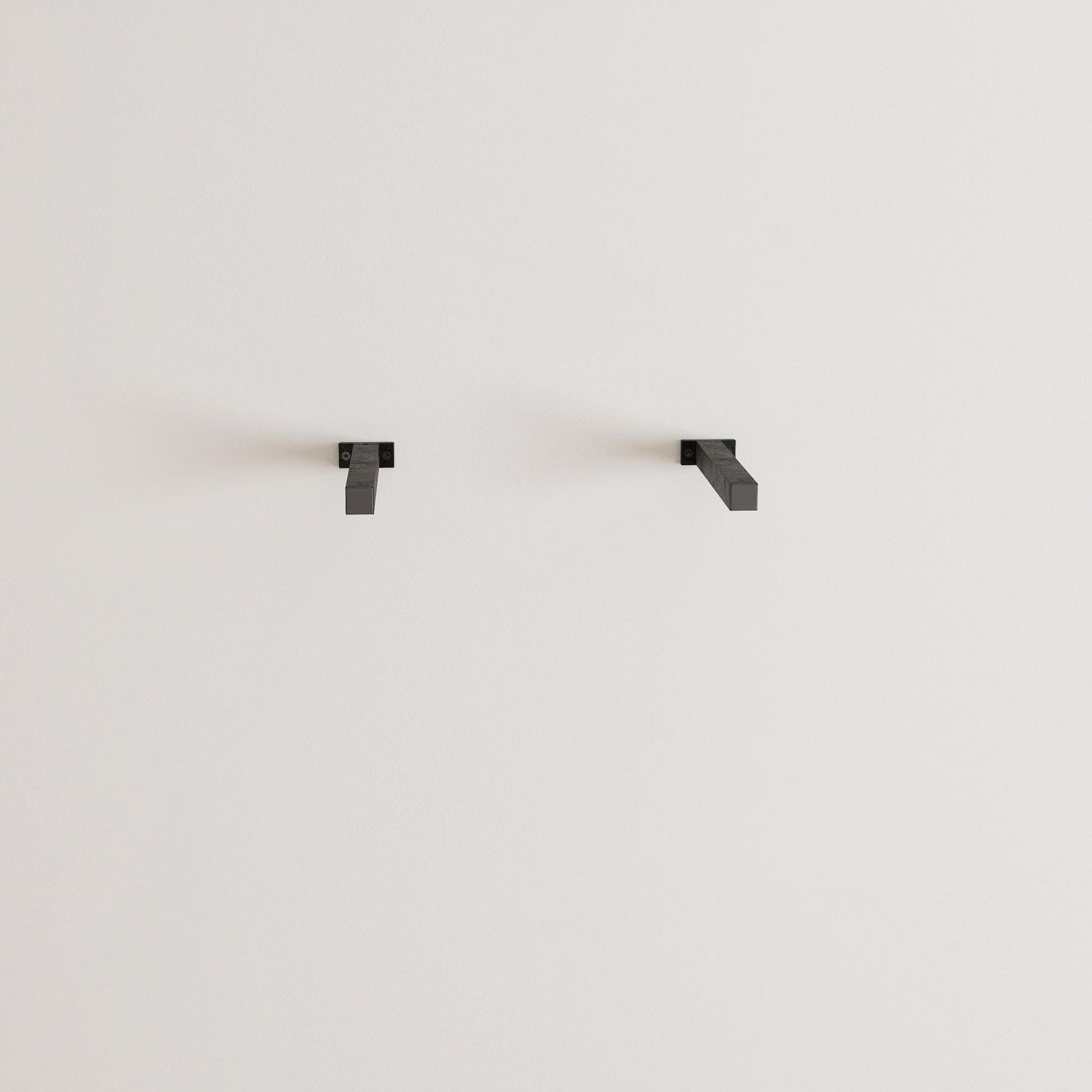 Minimalist Shelf Brackets – 2 Square Steel Piping Brackets – Industrial Wall Mount – Heavy-Duty Shelf Support - Shelf Not Included