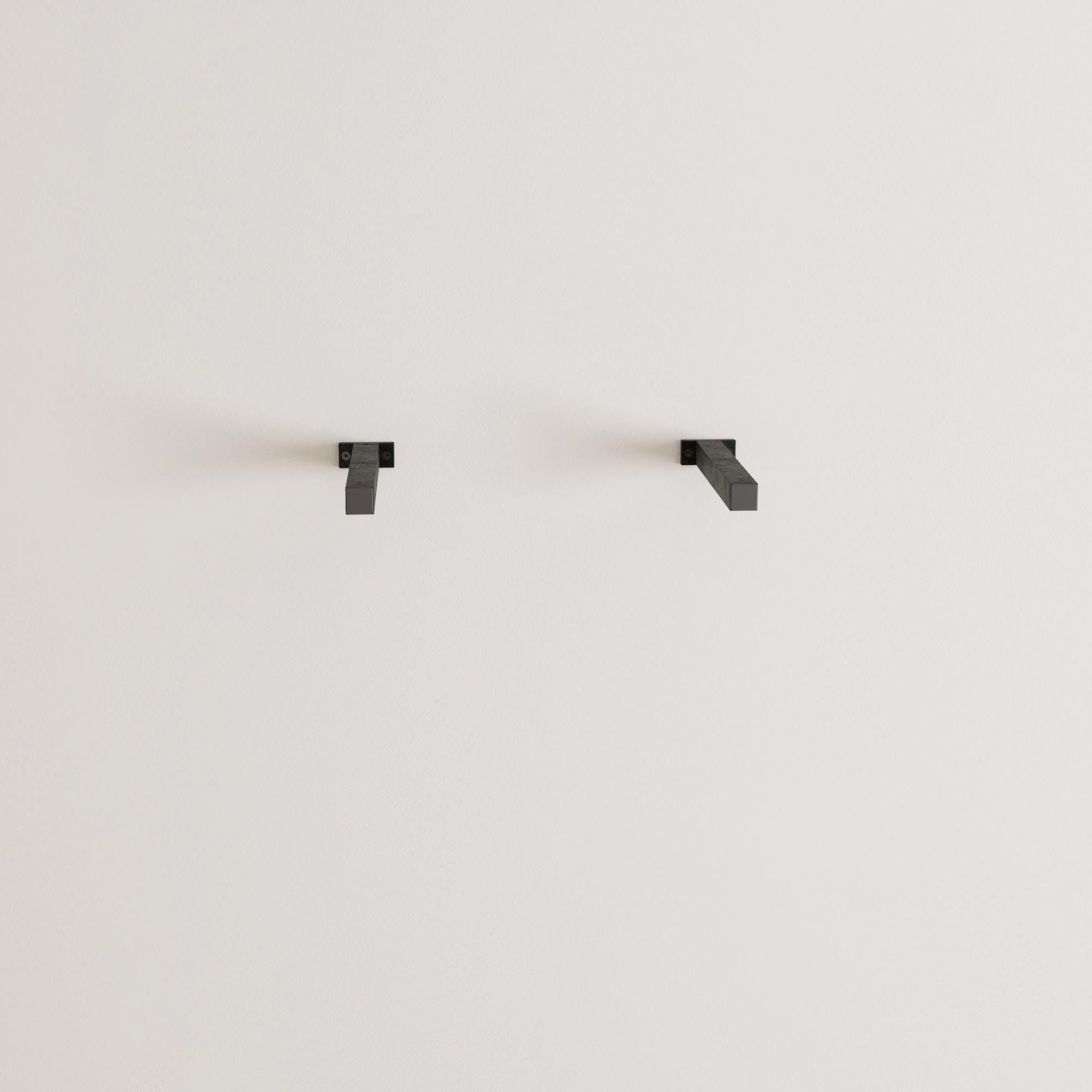 Minimalist Shelf Brackets – 2 Square Steel Piping Brackets – Industrial Wall Mount – Heavy-Duty Shelf Support - Shelf Not Included