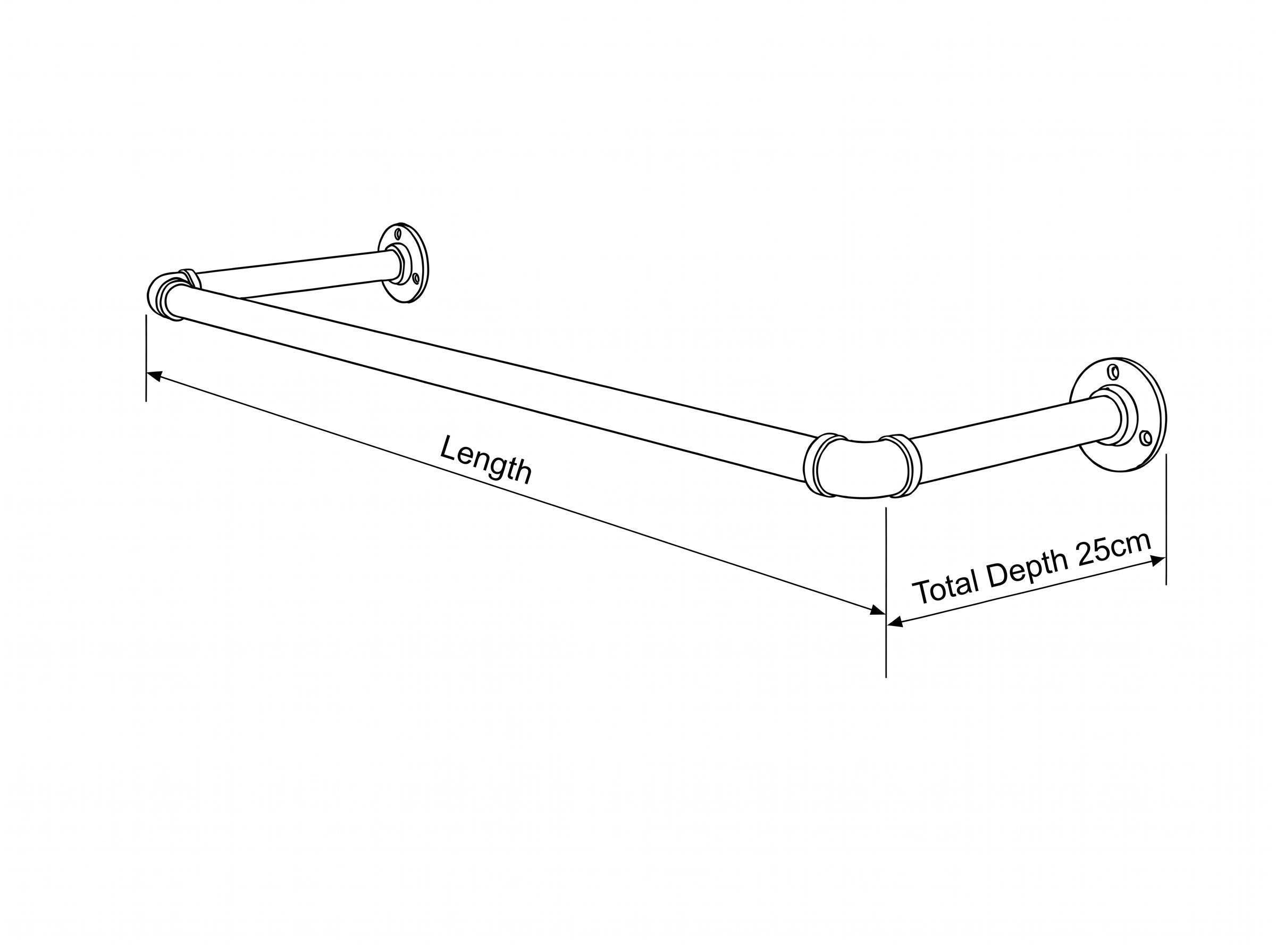 Wall Mounted Industrial Pipe Clothes Hanging Pole