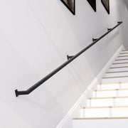 Handmade Square Tube Wrought Iron Handrail: Industrial Stair Rail - UK Made