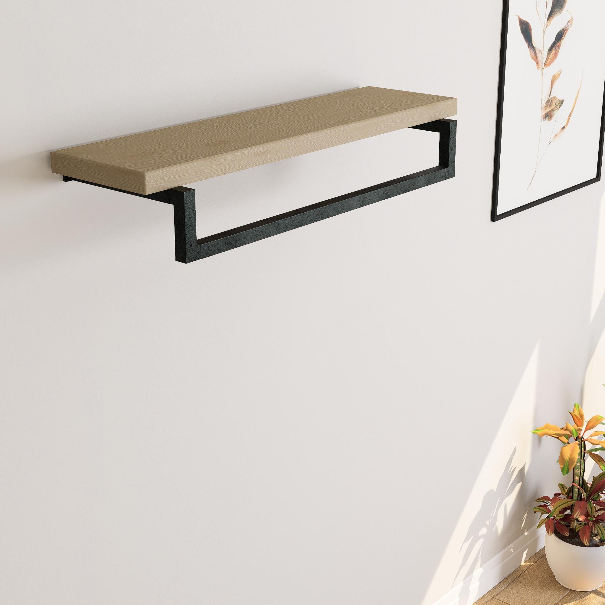 Wall Mounted Clothes Rack with Shelf