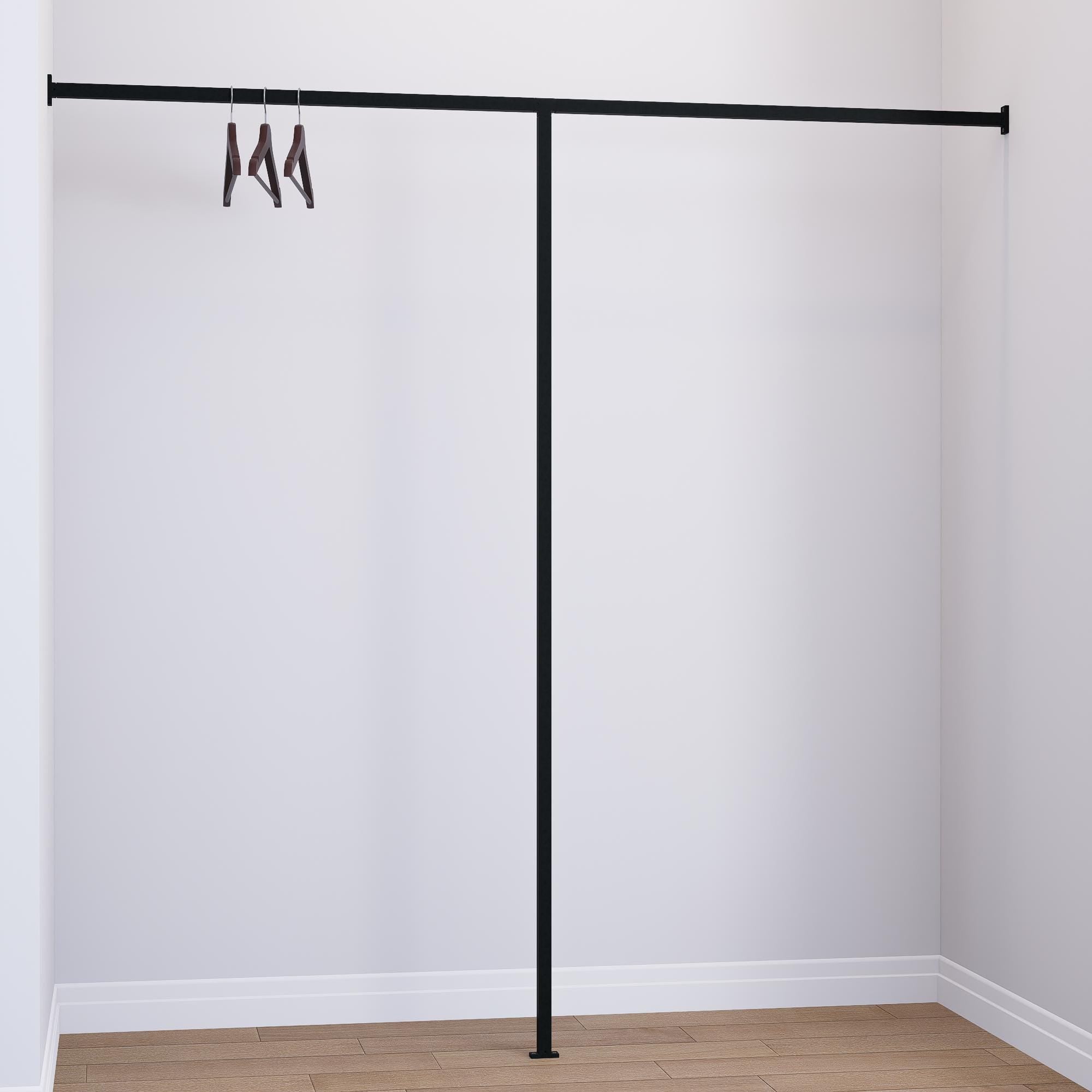Wall to Wall Clothes Rack – Square Pipe Rail
