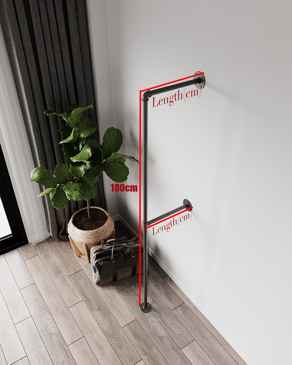 Minimalist Clothes Rail, showcasing its sleek design and versatile pipe racking