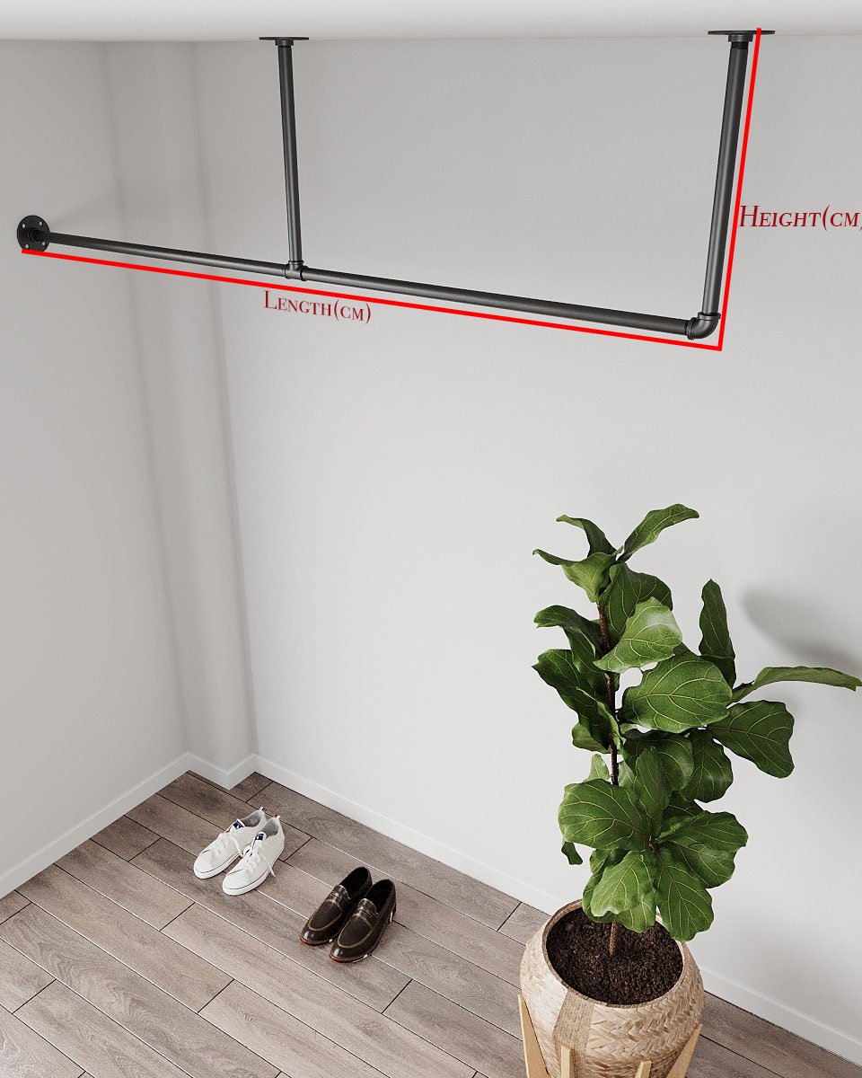 Ceiling Mounted Pipe Clothes Rail